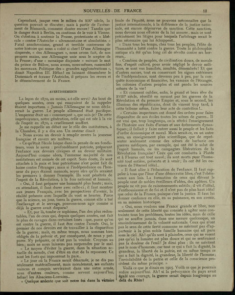 Nouvelles de France et Bulletin des Français résidant à l'étranger : chronique hebdomadaire de la presse française